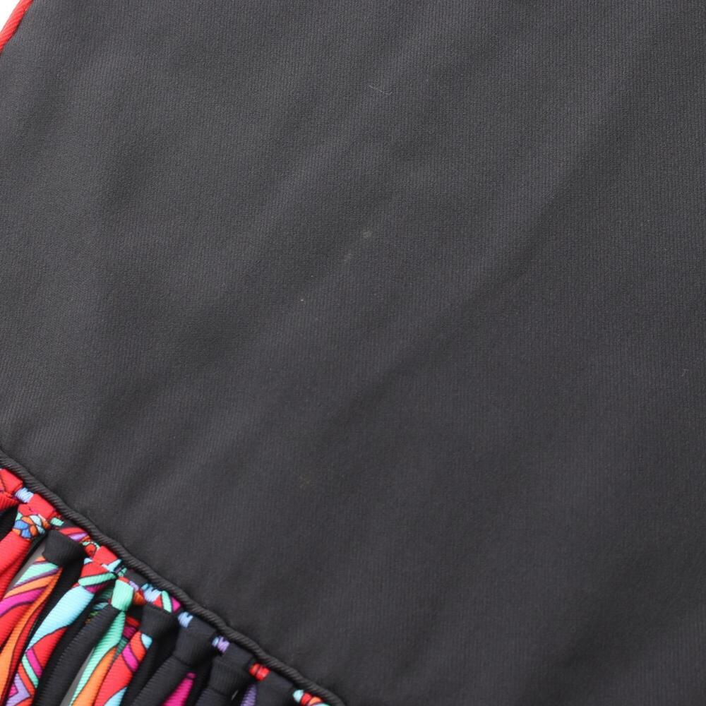 Hermes fringe stole, silk, women's, black/multicolor - Picture 5 of 7